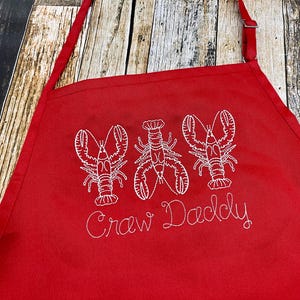 Crawfish Personalized Apron - Grilling Apron - Available in more colors of Aprons - Boil Men's Apron - Father's Day Gift - Craw Daddy Red