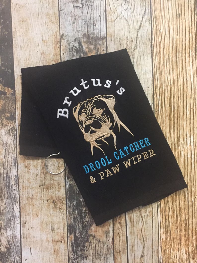 Personalized Dog Towel with Hook Drool Catcher and Paw Wiper Etsy