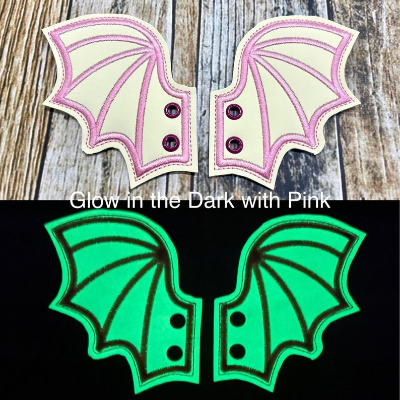 Dragon Shoe Wings Choose Your Vinyl Color GlowinDark w/ Pink