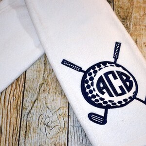 Monogrammed Golf Towel: Embroidered Velour Trifold Towel