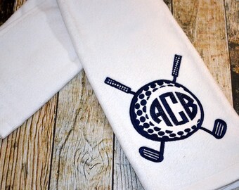Monogrammed Golf Towel: Embroidered Velour Trifold Towel
