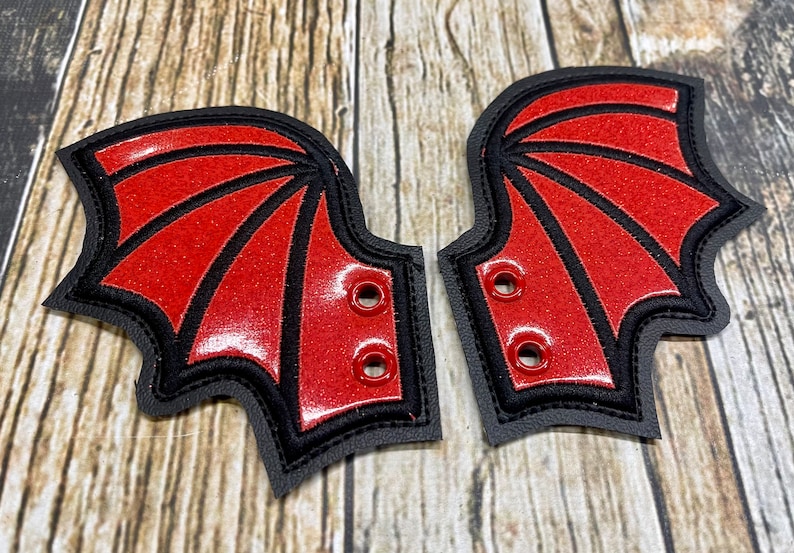 Dragon Shoe Wings Choose Your Vinyl Color Red/Black Sparkle