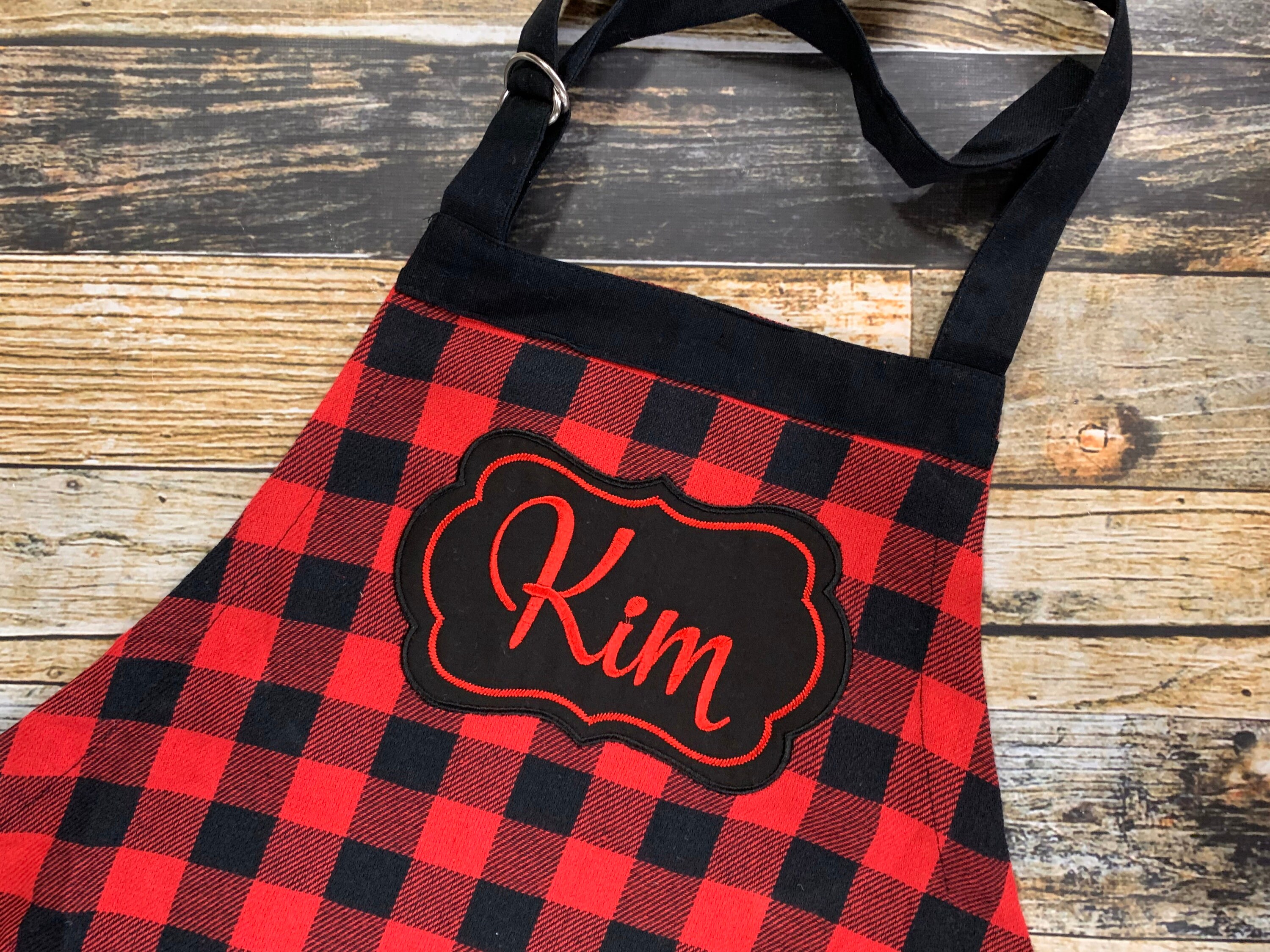 Personalized Buffalo Plaid Apron Etsy