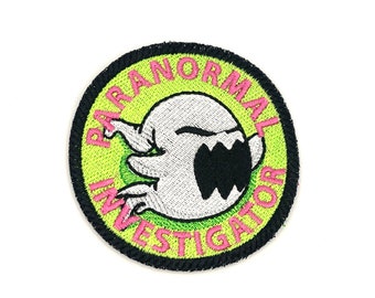 Paranormal Investigator - Embroidered Iron On or Sew On Patch - Funny Ghost Hunter