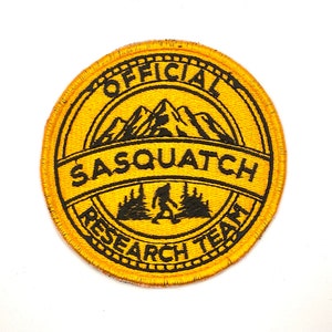 Official Sasquatch Research Team - Embroidered Iron On or Sew On Patch - Funny - Bigfoot