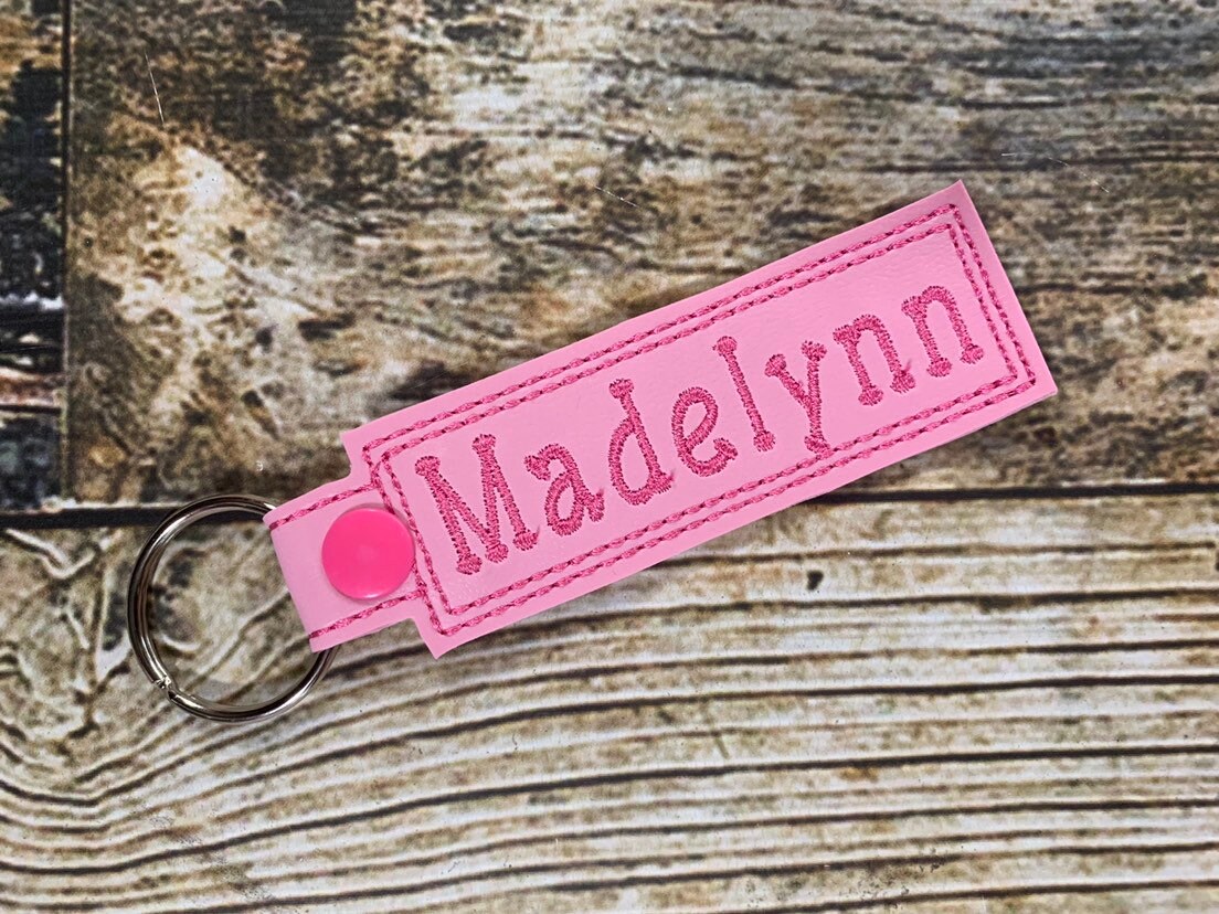 Personalized Name Key Chain Vinyl Keychain Snap Key Fob Etsy