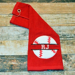 Personalized Baseball Towel with Hook – Embroidered Sports Gift