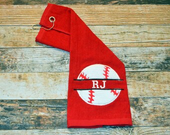 Personalized Baseball Towel with Hook – Embroidered Sports Gift
