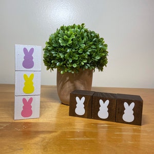Easter Wooden Blocks/1.5” Wooden Block Set/Home décor/Spring/Peeps
