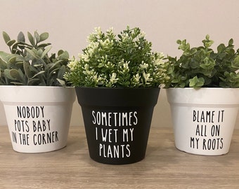 Funny Planter Pot, Plant Pun Pots, Punny Pots, Whimsical Flower Pot, Modern Farmhouse Pot, Flower Pot, Succulent Pot, Favors