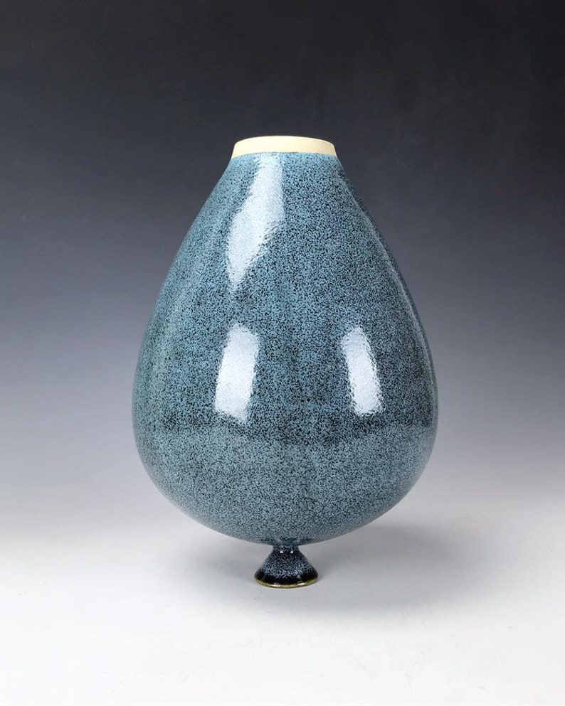 Original Korean Pottery Wheel Thrown Vase Stoneware Galaxy Etsy