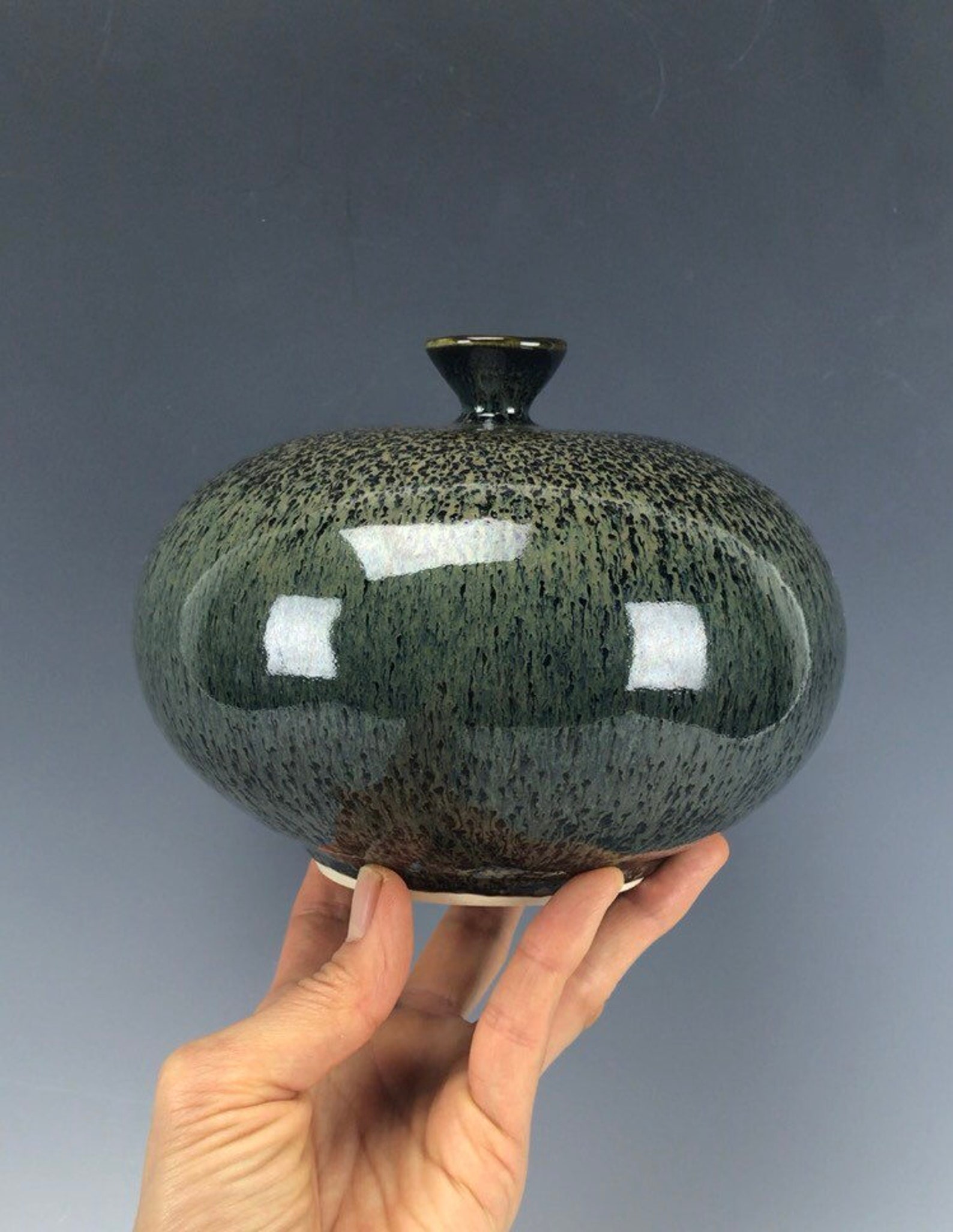 Original Korean Pottery Wheel Thrown Vase Stoneware by Galaxy Etsy