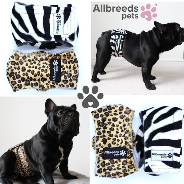 Allbreeds Dog Belly Band, Luxury Male Dog Pants Wrap. Faux fur fleece lined, waterproof lining. French Bulldog,  Dog breeding, Incontinence