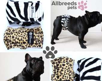 Allbreeds Dog Belly Band, Luxury Male Dog Pants Wrap. Faux fur fleece lined, waterproof lining. French Bulldog,  Dog breeding, Incontinence