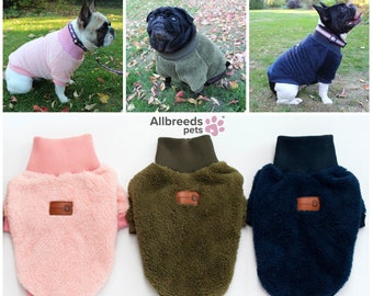 Allbreeds Dog High Neck Fleece Jumper With Cuffs Pet Sweater Puppy Toy / Small XS Breed Clothing Frenchie French Bulldog Chihuahua Pug