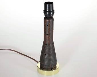 Vintage Wood Bobbin / Spool Up-cycled One-of-a-Kind Small Accent Lamp