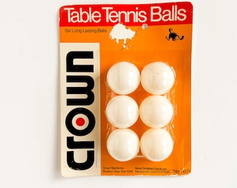 Balles de tennis de table Crown vintage - emballage d'origine non ouvert - fabriquées en Angleterre