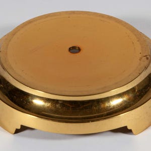 Vintage Heavy Large Solid Brass Footed 7 1/8&quot; Lamp Base / Sculpture Stand - Pre-drilled - 5 5/8&quot; across top