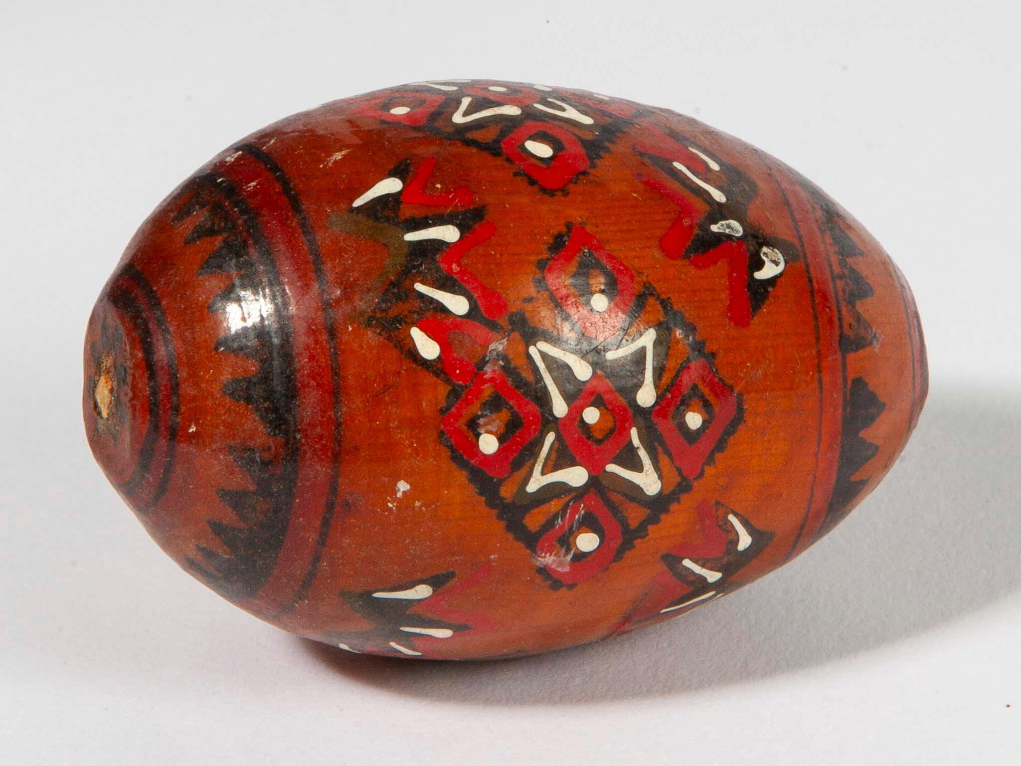 Vintage Hand Painted Wood Easter Egg – Ukrainian Pysanky Nest Ornament ...
