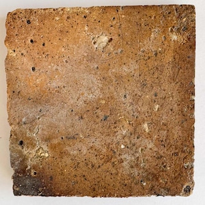 Vintage French Terra Cotta Tile - 6" Square - Heavily Textured Bisque