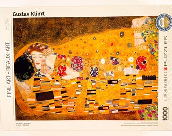 Sealed Box 1000 Piece Jigsaw Puzzle - "The Kiss" Gustav Klimt - Eurographics Made in USA
