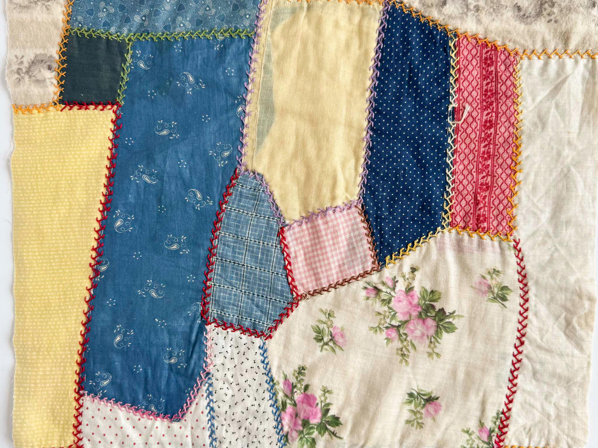 ビンテージ パッチワーク キルトトップ 未完成 70年～80年代 パッチ