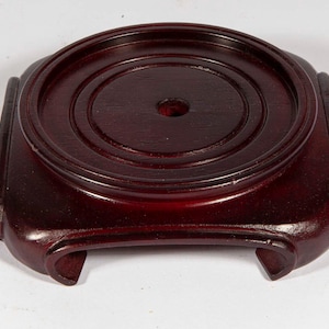 Vintage Wood-like Lamp Base - Round Footed Lamp Base - Sculpture Stand