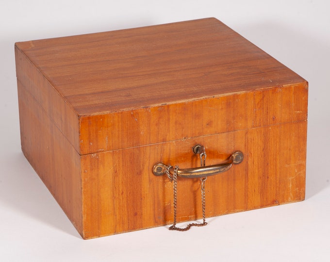 Vintage Large Wood Storage Box With Handle and Decorative Etsy