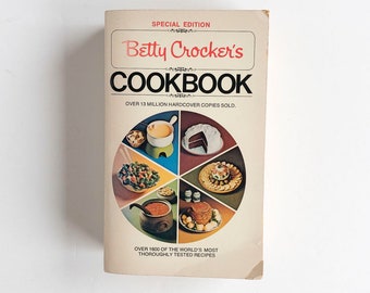 vintage « Betty Crocker's Cookbook », 1974 édition de poche, livre de cuisine original des années 1950