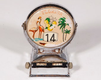Vintage Flip Perpetual Calendar - Working Desk Accessory with Florida Graphics