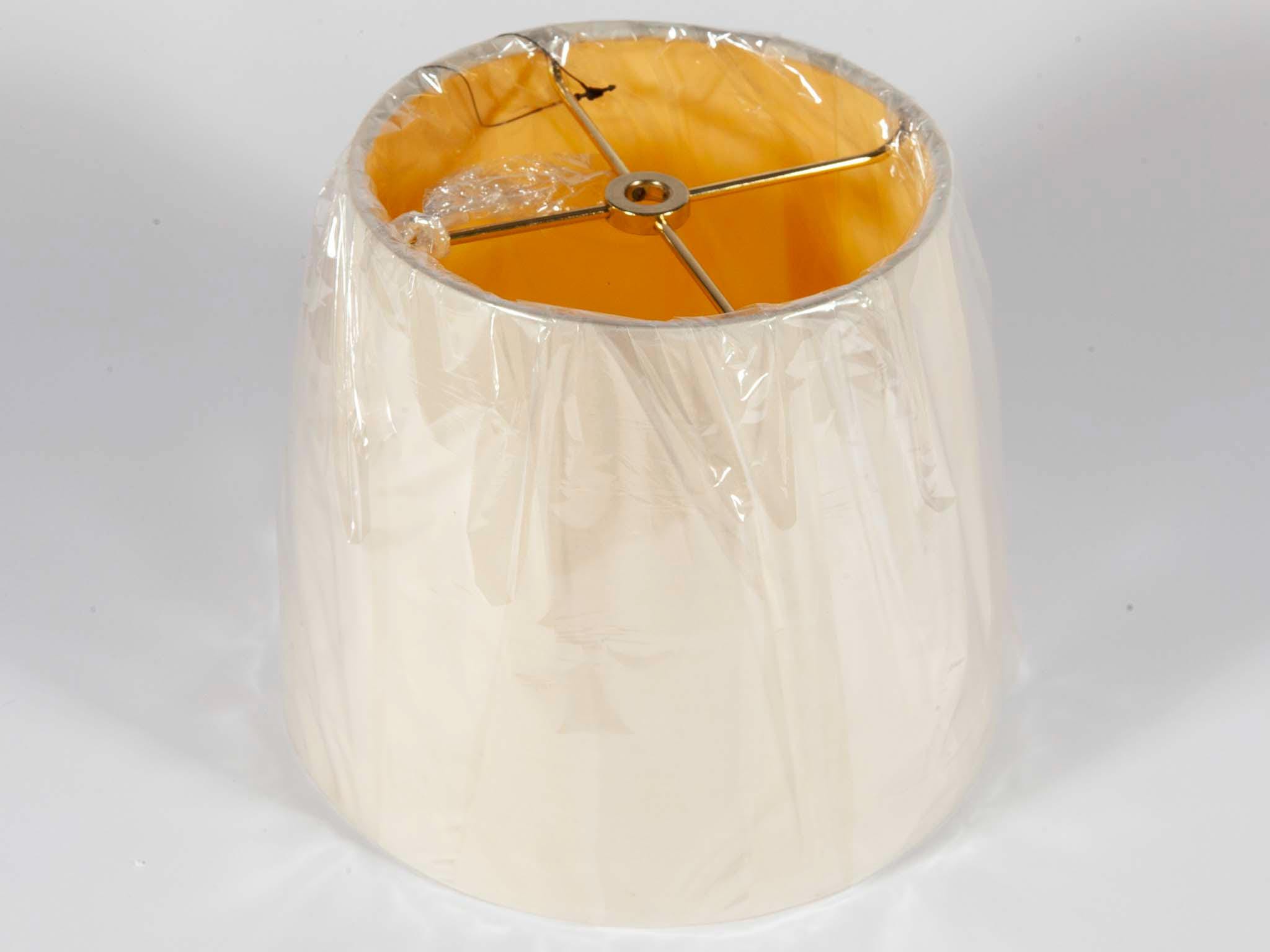 Ivory Linen Drum Shaped Lamp Shade -  8" bottom