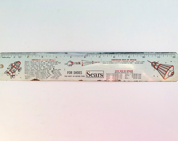 Astronomy Ruler Vintage Metal 12