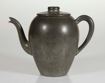 Vintage Pewter Teapot / Coffee Pot with Handle Lid - 6 1/2" tall