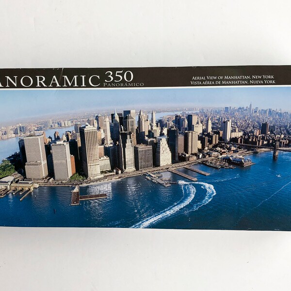 Sealed Box 350 Piece Jigsaw Puzzle - Panoramic View of Manhattan, New York Puzzle in Unopened Original Box