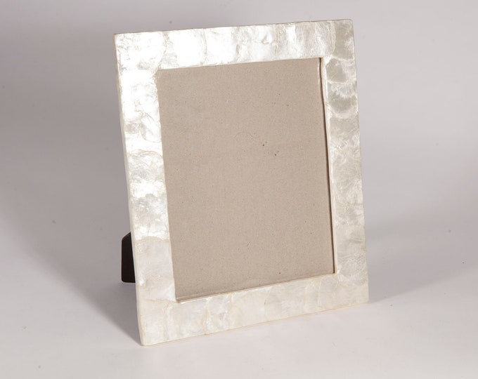 Vintage Capiz Shell Picture Frame Glass Front / Easel Back 11 X 13 Nicole Miller Etsy