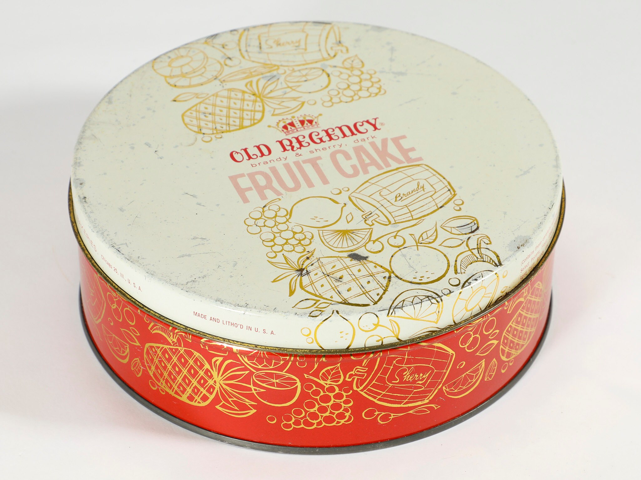 Vintage Round Tin Old Regency Fruit Cake Tin Retro Etsy