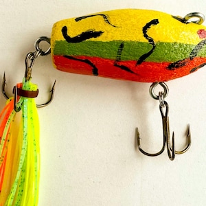 Vintage Hand Crafted Fishing Lure - Two Sets of Barbs and Tail