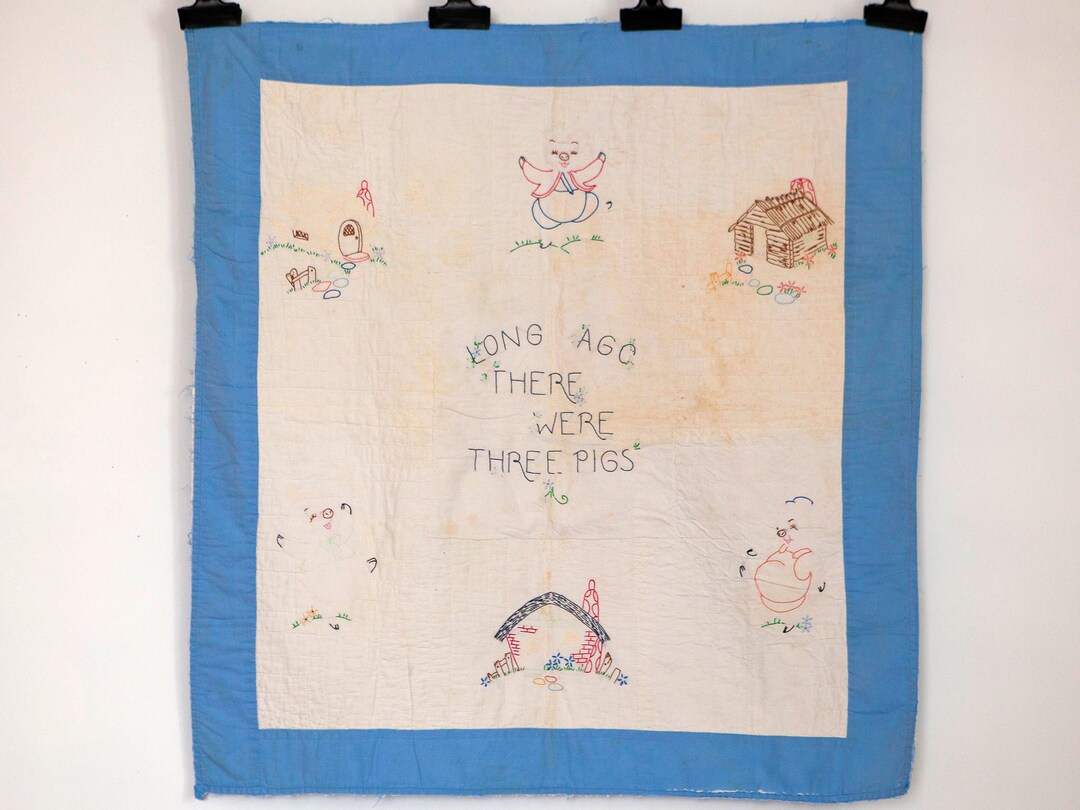 Darling Vintage Baby Crib Quilt / Wall Hanging Hand Etsy