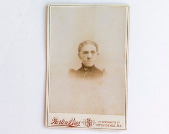 FREE SHIPPING: Actual Antique Vintage Cabinet Photo of Older Woman from Providence, Rhode Island - Antique Photograph