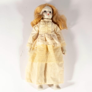 Vintage Doll in Victorian Dress - Bisque Porcelain Head, Hands and Feet - 17&quot; tall