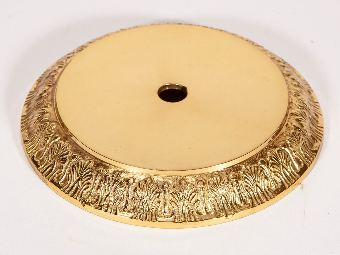 Vintage Brass Vase Cap Elaborate Trim 4 Diameter Lacquered Lamp Part Etsy