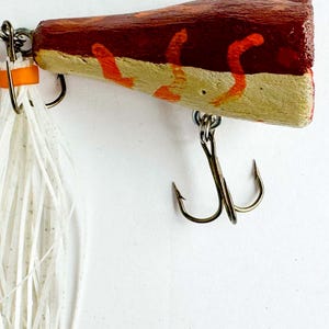 Vintage Hand Crafted Fishing Lure - Two Sets of Barbs and Tail