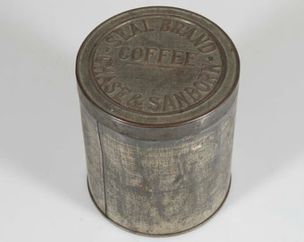 RARE Vintage Chase and Sanborn Seal Brand Coffee Tin - 5" tall