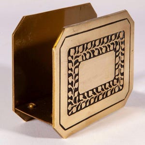 Vintage Solid Brass Letter Holder - Art Deco /  Art Nouveau Desk Accessory