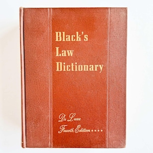 Vintage &quot;Black&#39;s Law Dictionary&quot; DeLuxe Fourth Edition Hardback, 1957 West Publishing Co.