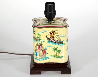 Hand Crafted Up-cycled Tin Tea Caddy Professionally Wired Lamp Base