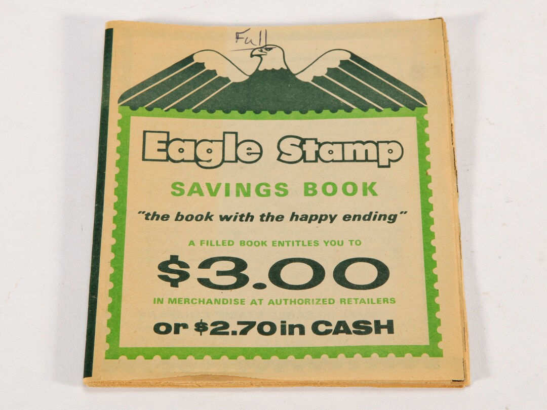 Vintage Eagle Stamp Savings Book Full Green Stamps Booklet With 1950s