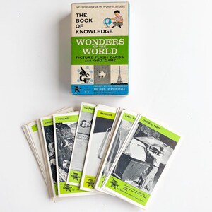 Vintage Flash Cards - Book of Knowledge "Wonders of the World" - 1960, set in originele doos