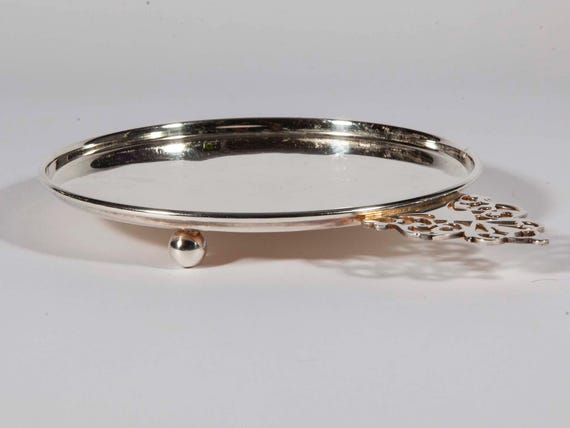 英国アンティーク シルバープレート 脚付きトリベット 鍋敷き 英国アンティーク シルバープレート 脚付きトリベット 鍋敷き