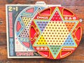 Vintage Large Chinese/Regular Checkers Metal Game in Original Box - Ohio Art Co.